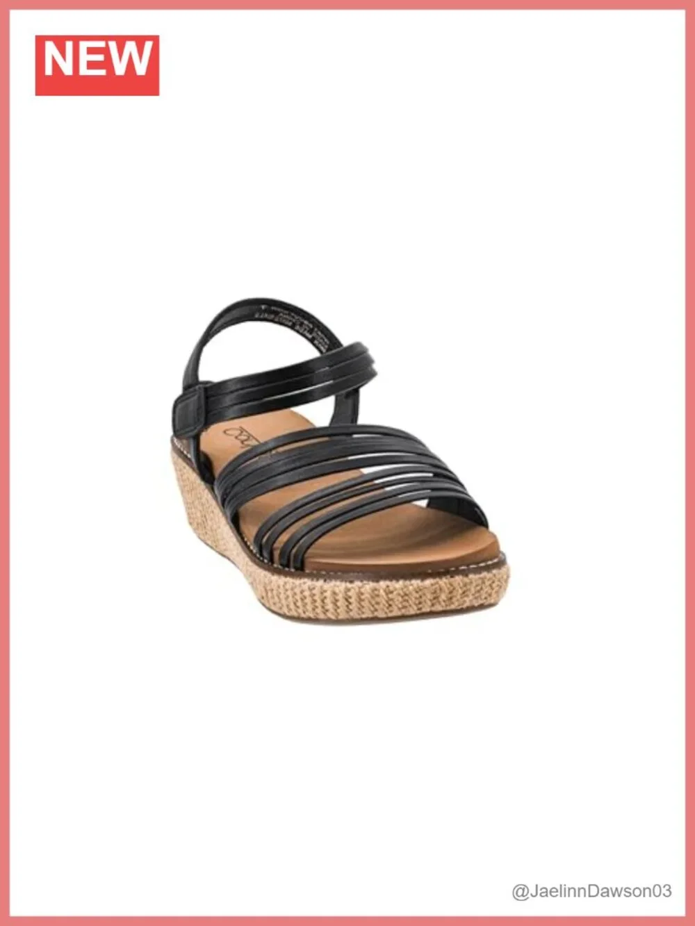 Women's Strappy Wedge Sandals with Cork Wrapped Heel and Cushioned Insole